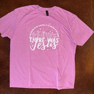 Gildan Pink and White Short Sleeve Tee Circular Design